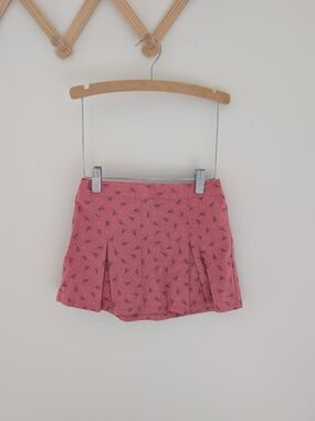Girls Vintage Toughskins Coral Pink Printed Floral Cotton Skirt 5-6